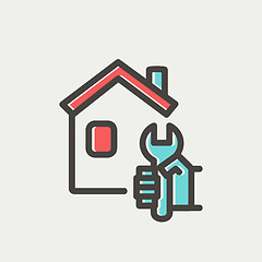 Image showing House repair thin line icon