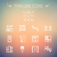 Image showing Construction thin line icon set