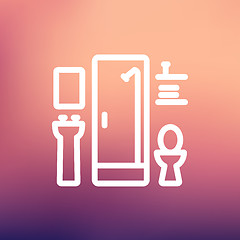 Image showing Bathroom thin line icon