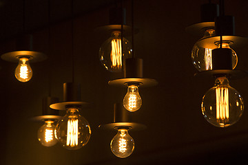 Image showing Lamps in a bar 