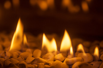 Image showing Closeup of fire flames in a chimney