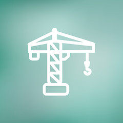 Image showing Crane machine thin line icon