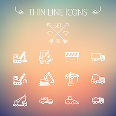 Image showing Construction thin line icon set