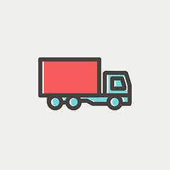 Image showing Delivery truck thin line icon