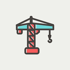 Image showing Crane machine thin line icon