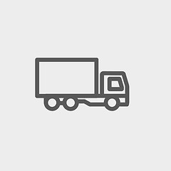 Image showing Delivery truck thin line icon