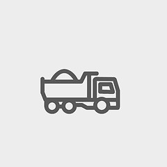 Image showing Dump truck thin line icon