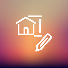 Image showing House sketch and pencil thin line icon