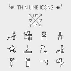 Image showing Construction thin line icon set