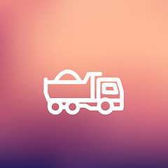 Image showing Dump truck thin line icon