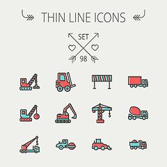 Image showing Construction thin line icon set