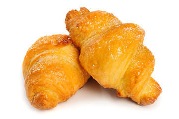 Image showing Fresh croissant on white background