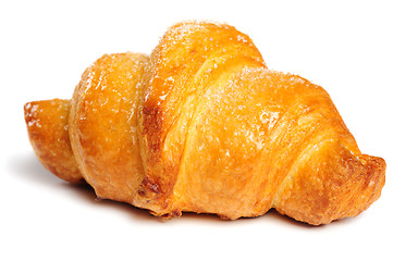 Image showing fresh crunchy croissant on white background