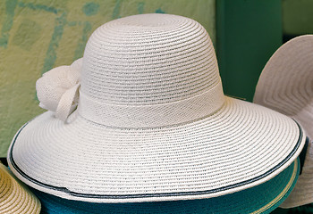 Image showing Women\'s summer hat for sun protection.