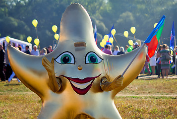 Image showing Funny carnival costume in the form of stars at the festival