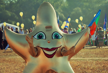 Image showing Funny carnival costume in the form of stars at the festival