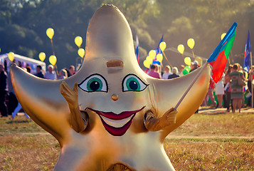 Image showing Funny carnival costume in the form of stars at the festival