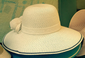 Image showing Women\'s summer hat for sun protection.