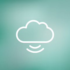 Image showing Cloud computing thin line icon