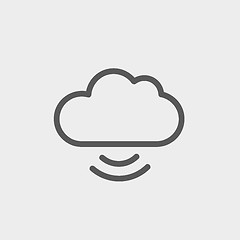 Image showing Cloud computing thin line icon