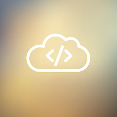 Image showing Transferring files cloud apps thin line icon
