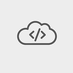 Image showing Transferring files cloud apps thin line icon
