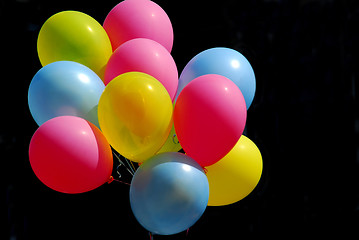 Image showing Colorful balloons on black