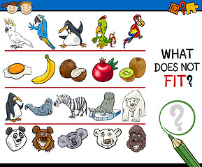 Image showing what does not fit game cartoon