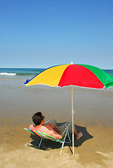 Image showing Man relax beach