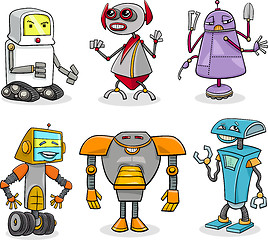 Image showing robots cartoon illustration set