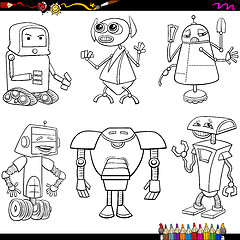 Image showing fantasy robots cartoons coloring page