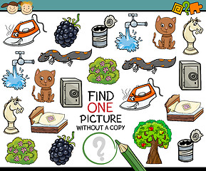 Image showing find single picture game cartoon