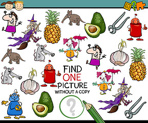 Image showing find single picture game cartoon