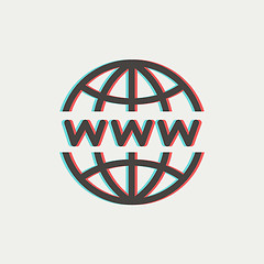 Image showing Globe with website design thin line icon