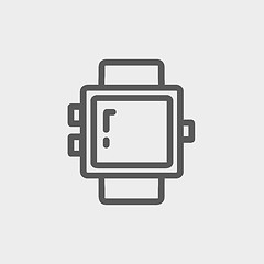 Image showing Blank smartwatch thin line icon