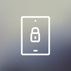 Image showing Smartphone security thin line icon