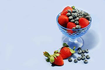 Image showing Berries on blue