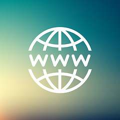 Image showing Globe with website design thin line icon