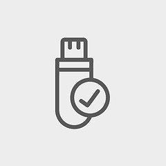 Image showing USB Flash drive thin line icon