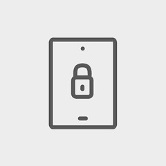 Image showing Smartphone security thin line icon