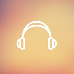 Image showing Headphones thin line icon