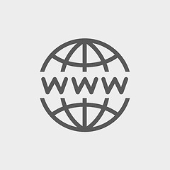 Image showing Globe with website design thin line icon
