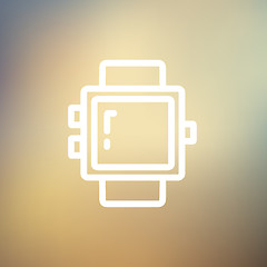 Image showing Blank smartwatch thin line icon