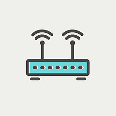 Image showing Wireless Router thin line icon