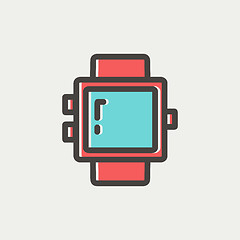 Image showing Blank smartwatch thin line icon