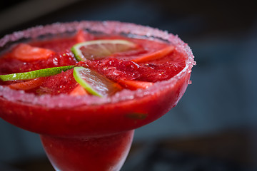 Image showing Strawberry margarita cocktail