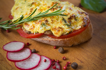 Image showing French toast ham cheese and salad