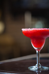 Image showing Strawberry margarita cocktail