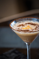 Image showing Cold fresh cocktail coffee with orange