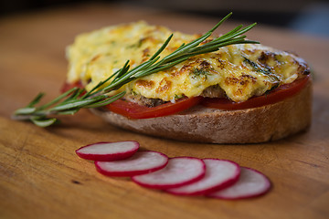 Image showing French toast ham cheese and salad